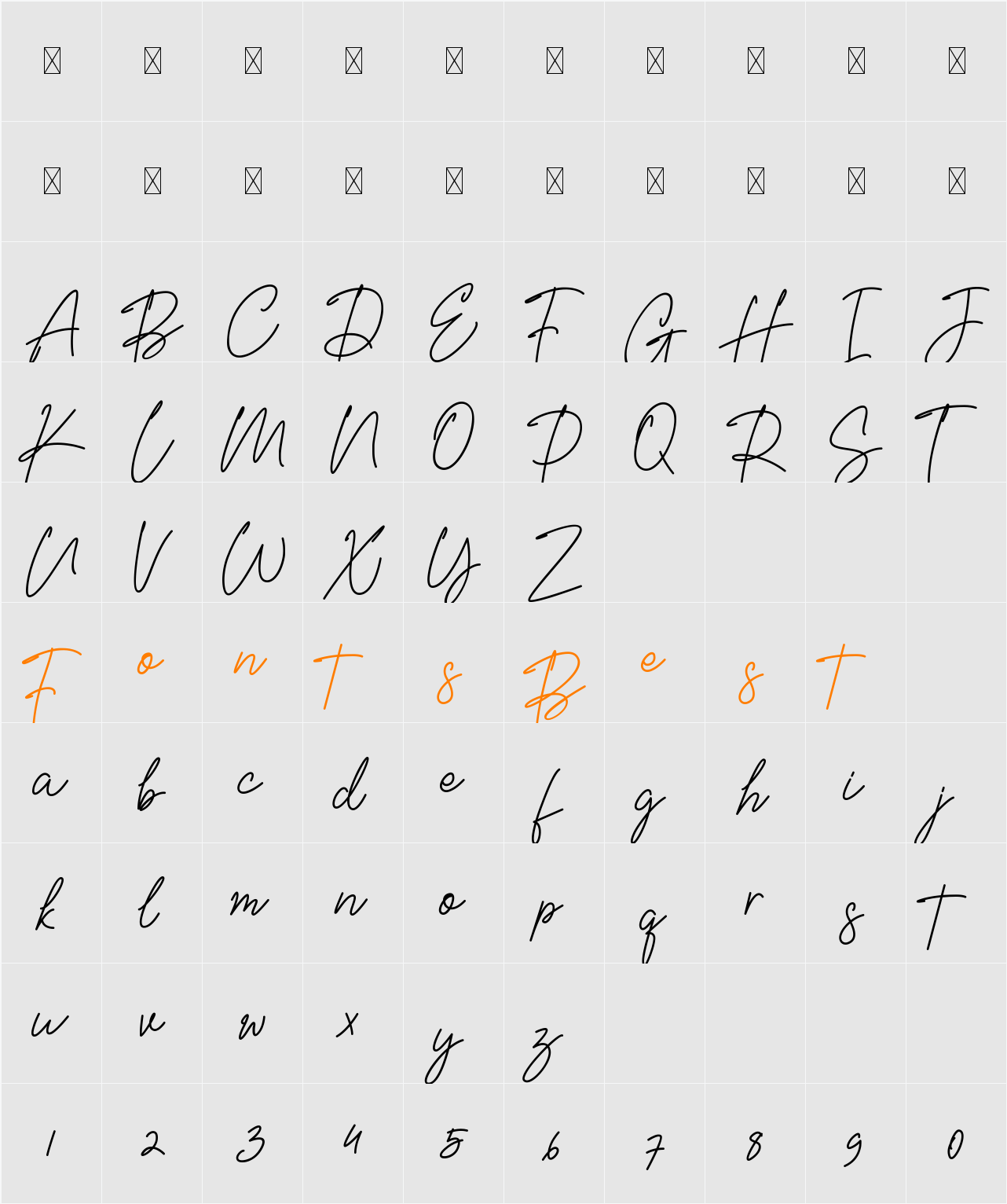Bellisya Signature Character Map