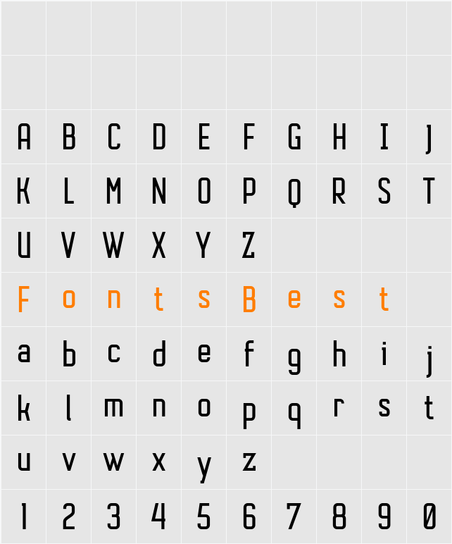 Autobus Bold Character Map