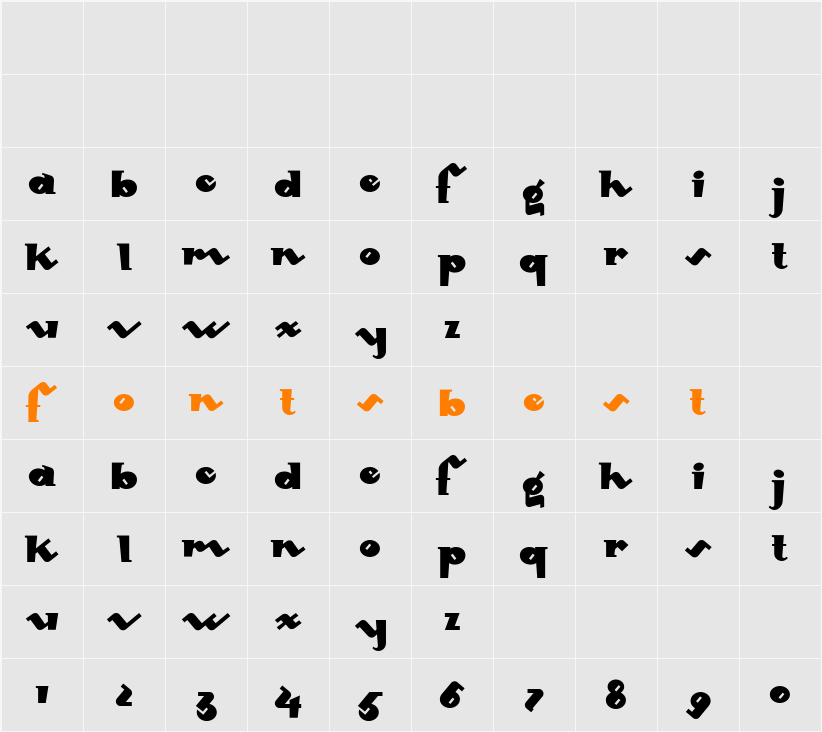 Mondo Redondo NF Character Map