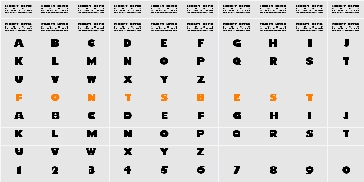 Findet Nemo Character Map