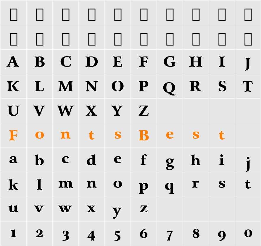 Arrus Blk OSF BT Character Map