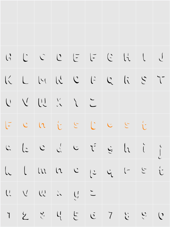 Choko Shadow Character Map