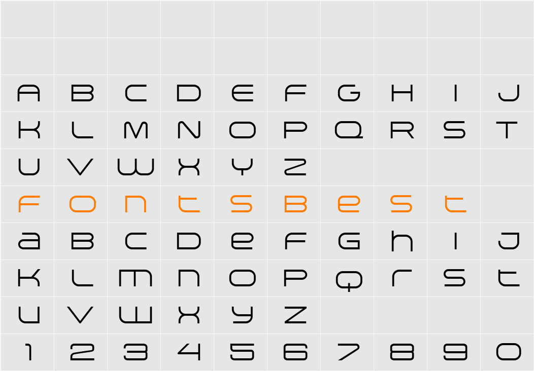 Arkitech Character Map