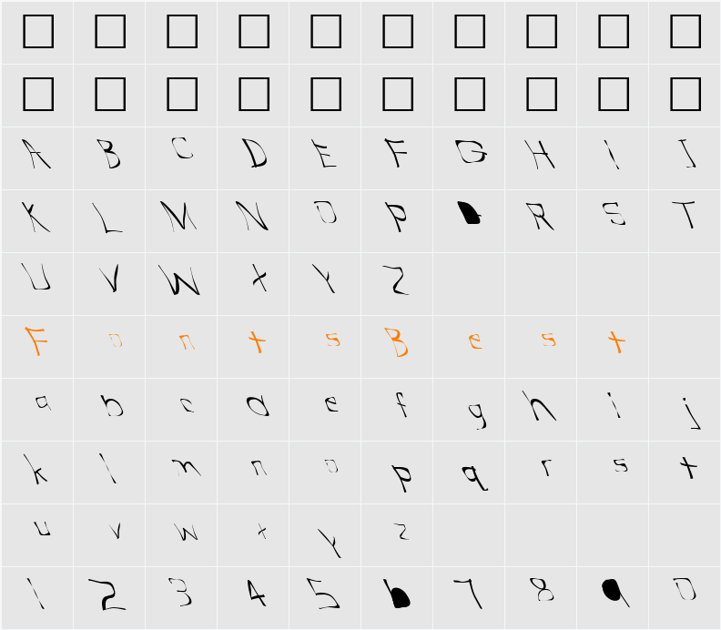 FZ WARPED 31 LEFTY Character Map