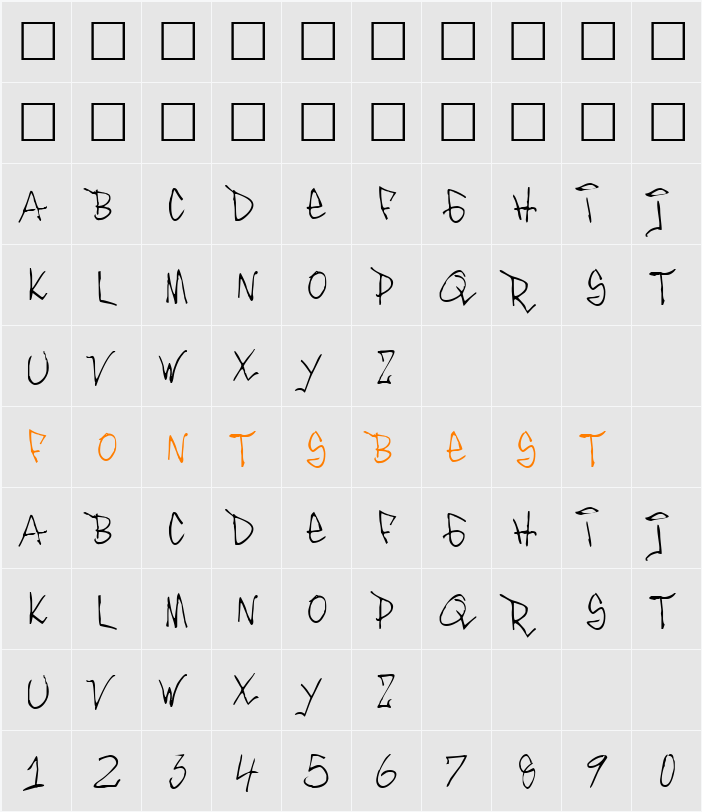 Inthacity Character Map