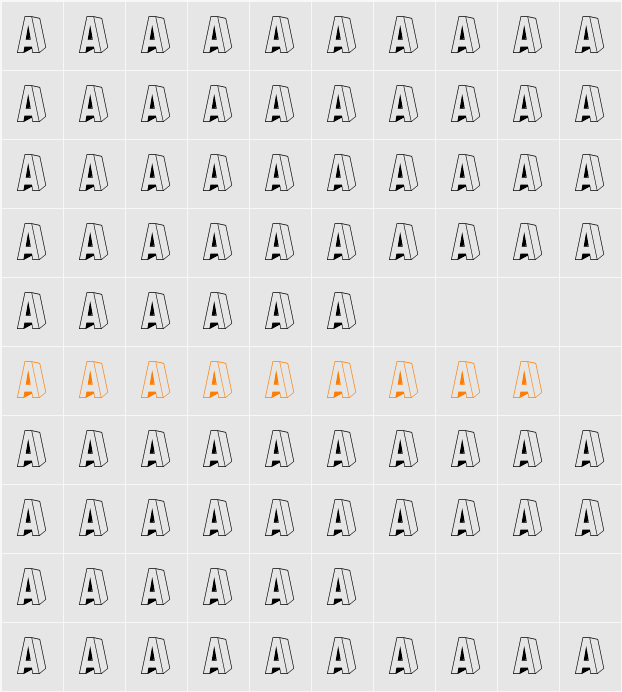 A Ryal Black Block Character Map