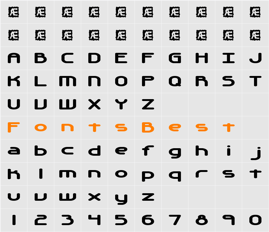 Automatica BRK Character Map
