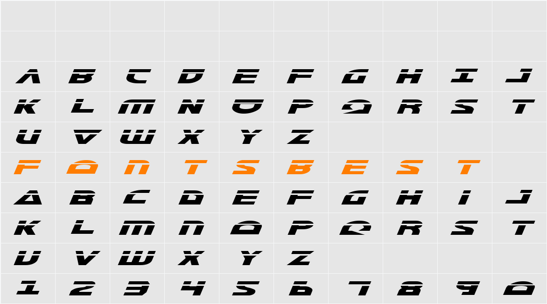 Morse NK Laser Italic Character Map