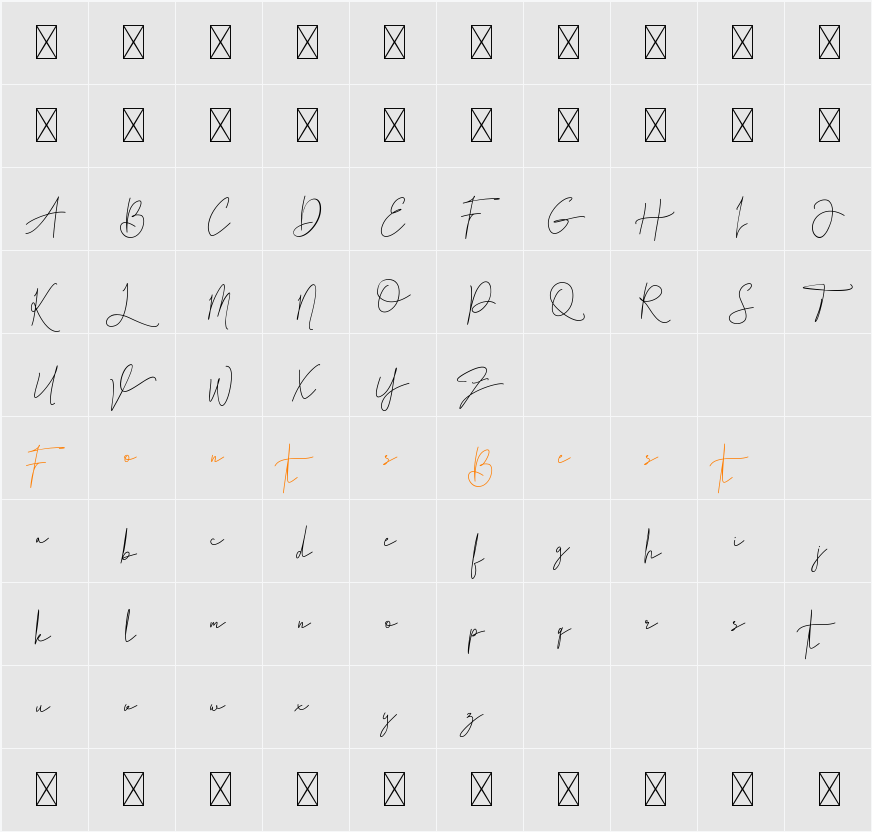 B Luna Piena Demo Character Map