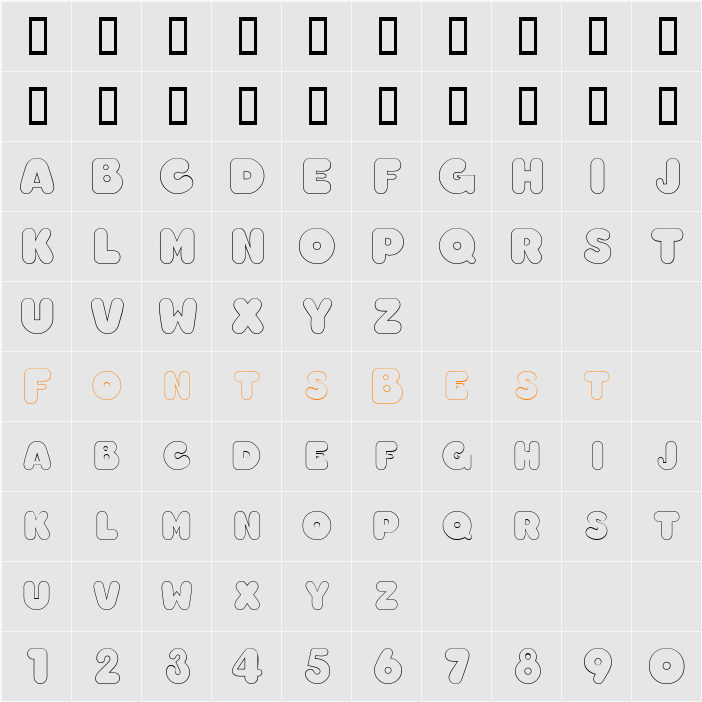 ChubbyOutline Character Map