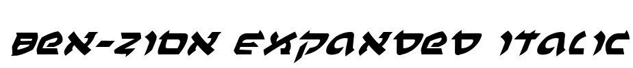 Ben-Zion Expanded Italic Font Image