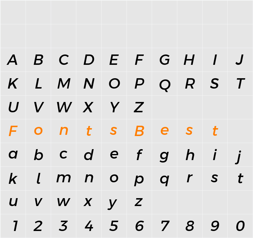 Argentum Sans Character Map