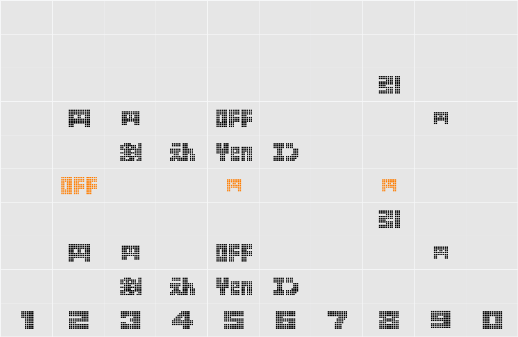 DF-SJOT022-W14 Character Map