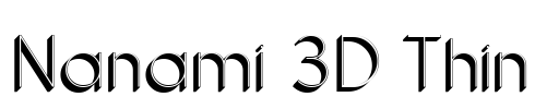 Nanami 3D Thin Font Image