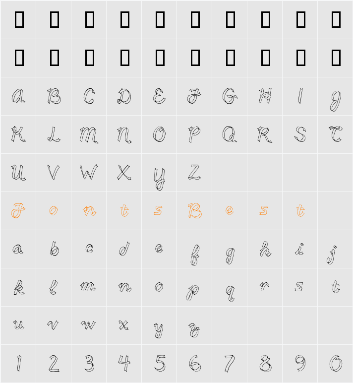 CK Ribbons Character Map
