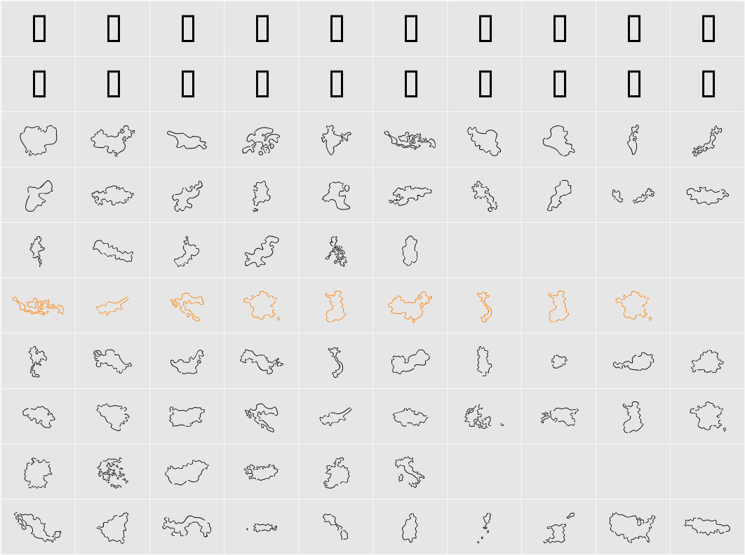 Mini Pics Character Map