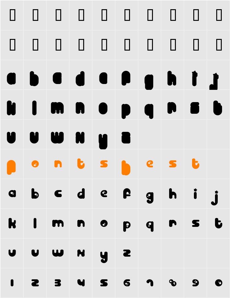 Billo Character Map