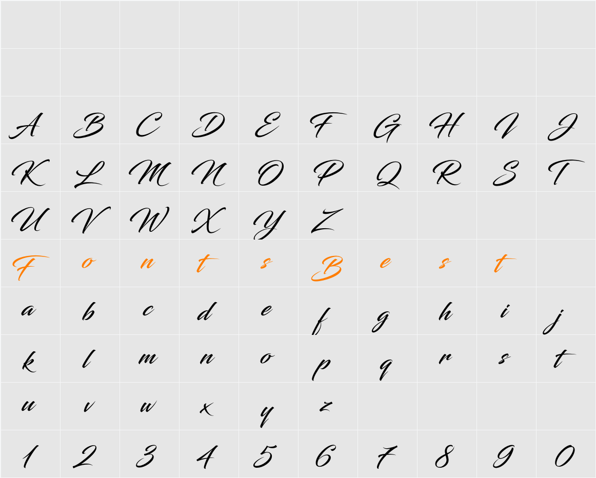 Blacksword Character Map