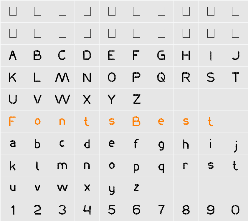 BLACK ARROW Character Map