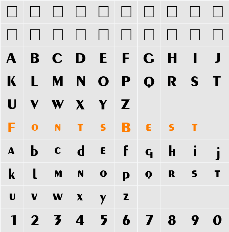 CremeBlackSSK Character Map