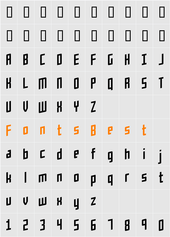 Flaphead Character Map