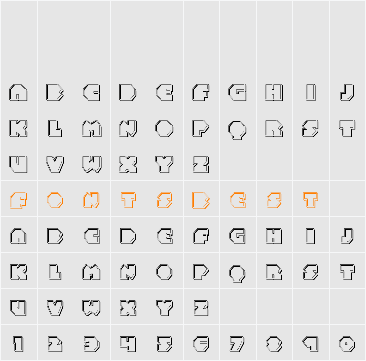 Bal-Astaral Engraved Character Map