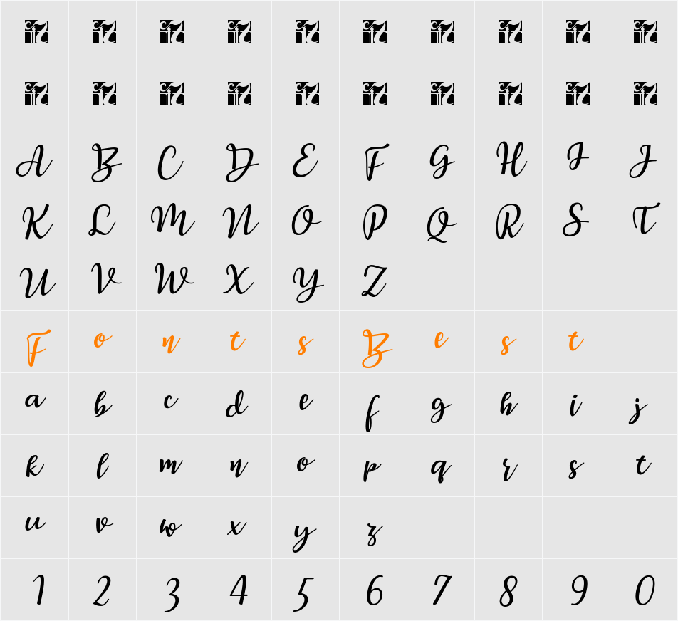 Breetty Character Map