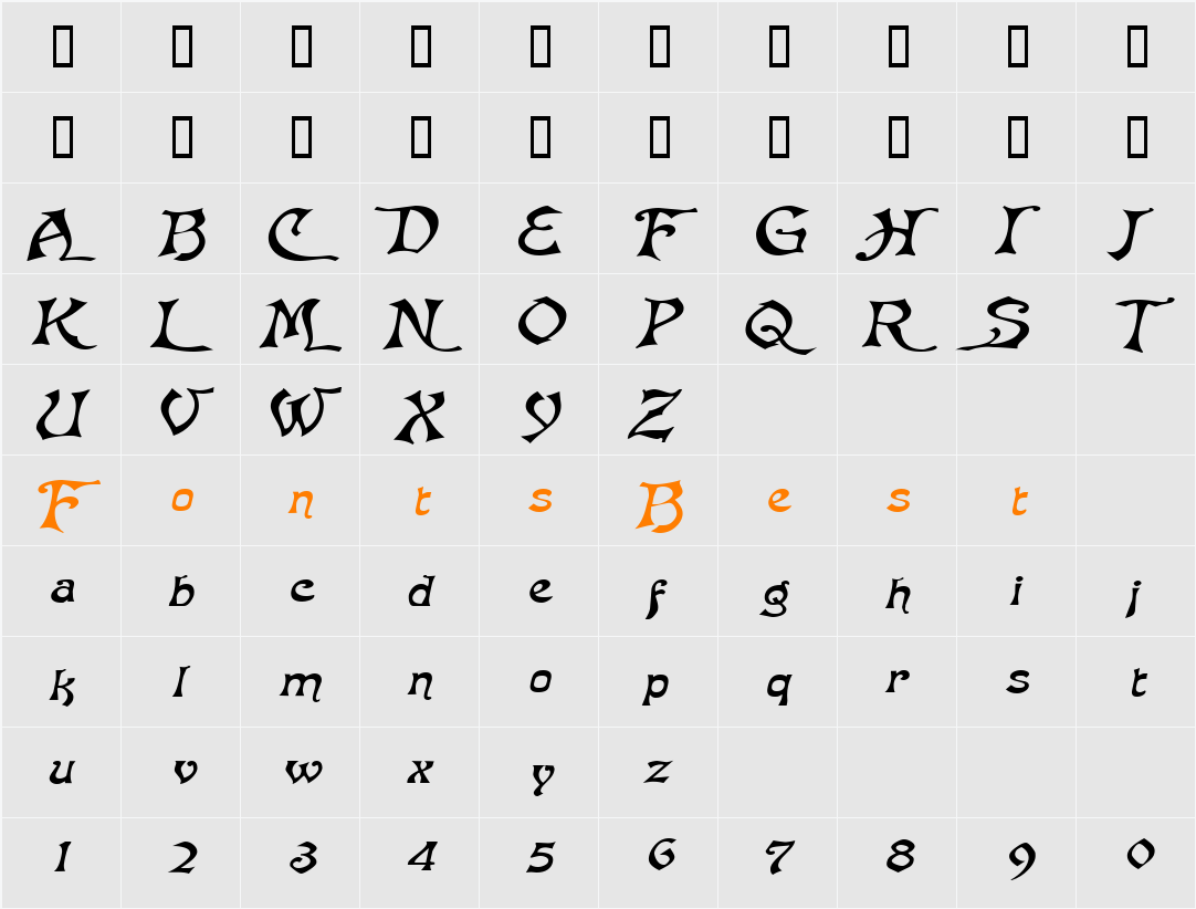 BaphometExtended Character Map