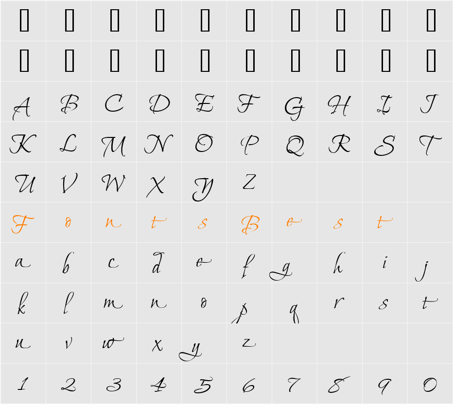 MoonDanceTwo Character Map