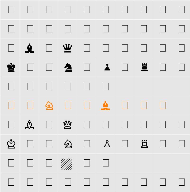 Cheq Character Map