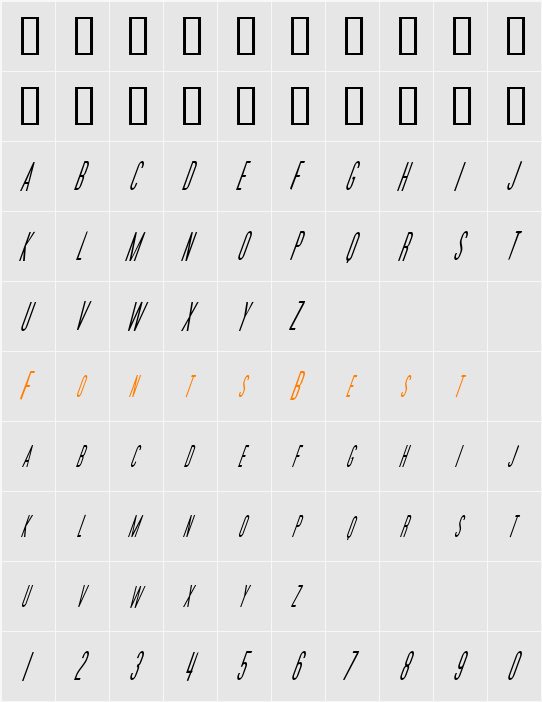 Movie Poster Condensed Character Map