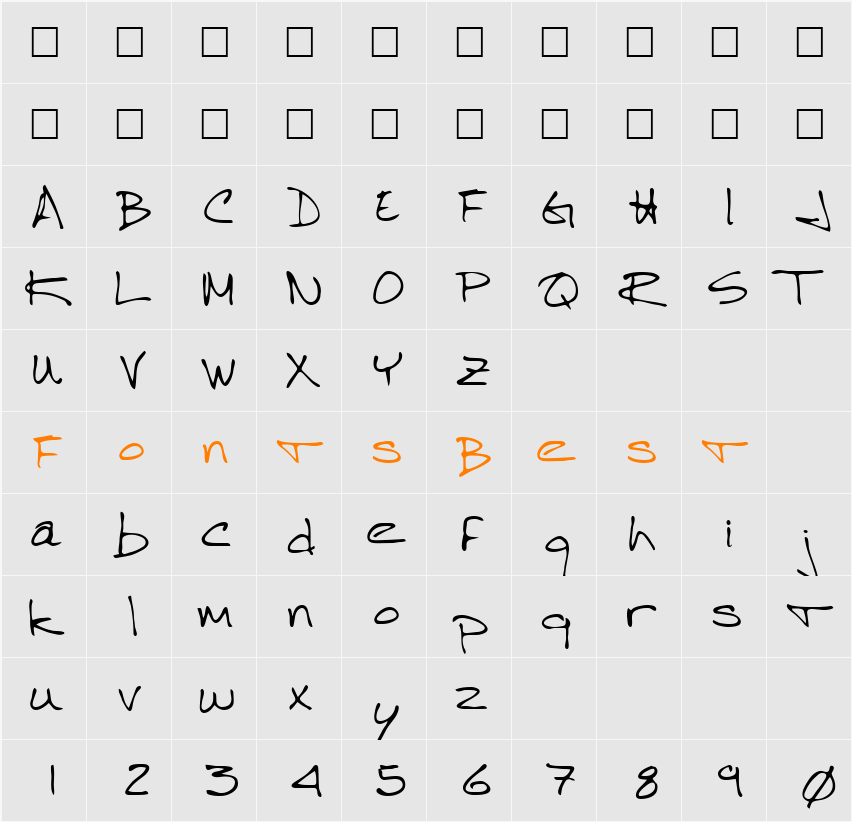 Dawson Character Map