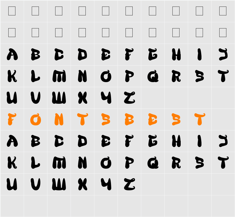 BREATH Character Map