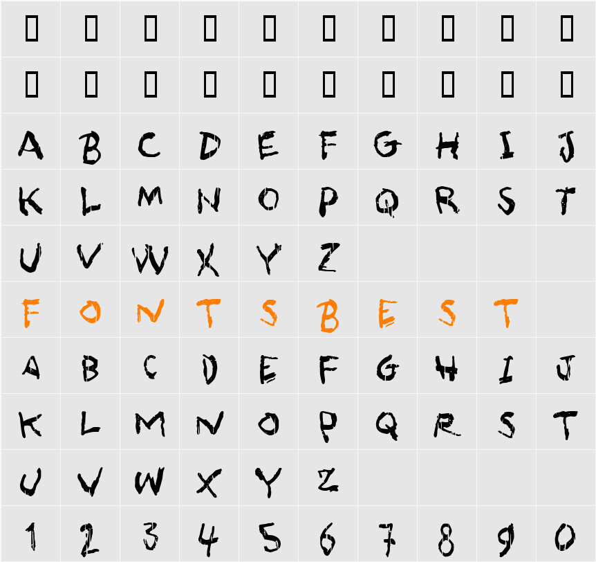 Asqualt Character Map