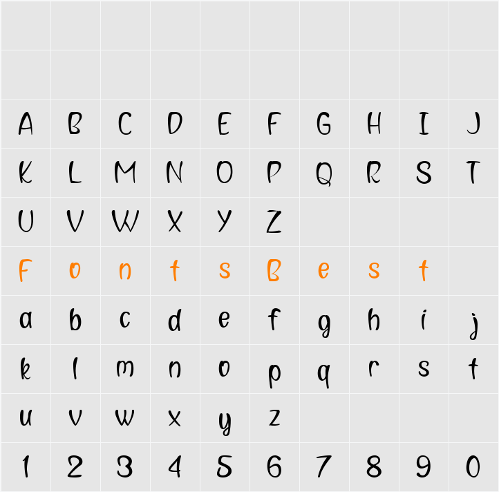 Black Stroke Character Map