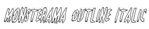 Monsterama Outline Italic Font Image