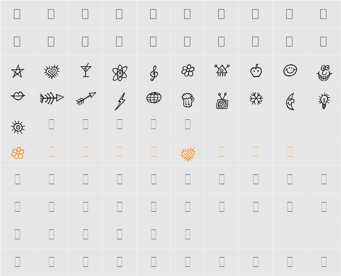 Dancin Alts LET Character Map