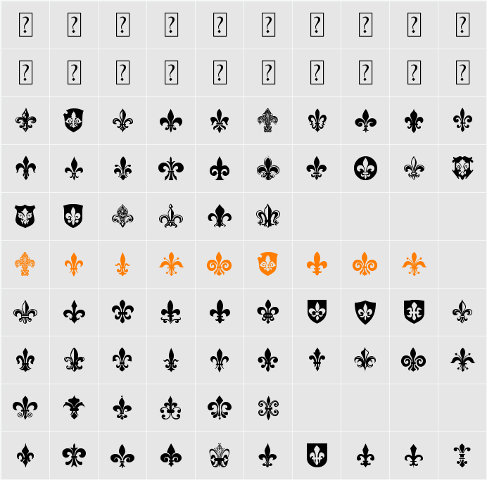 Fleur de Lis Character Map