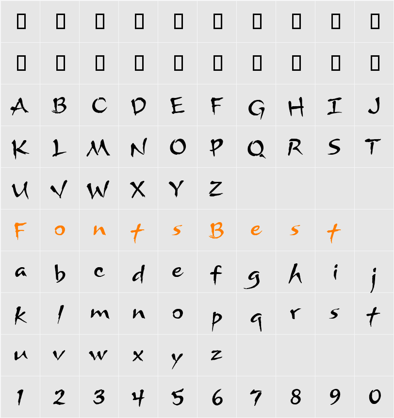 ArnovaITC TT Character Map