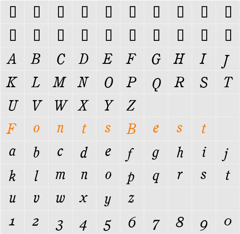 Calgary-Osf Character Map