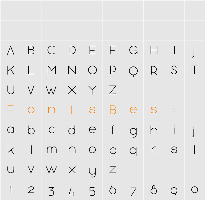 bubbleboddy light Character Map
