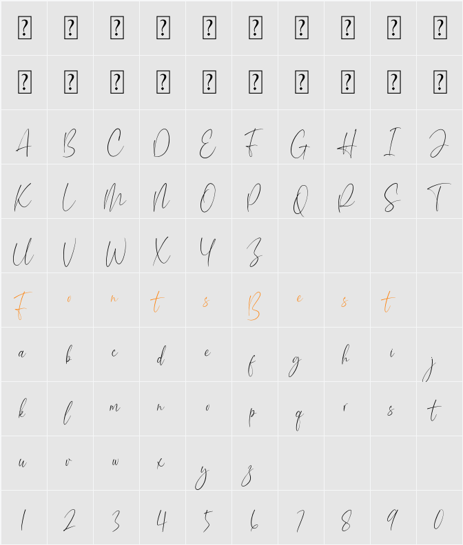 Aesthetikos Character Map