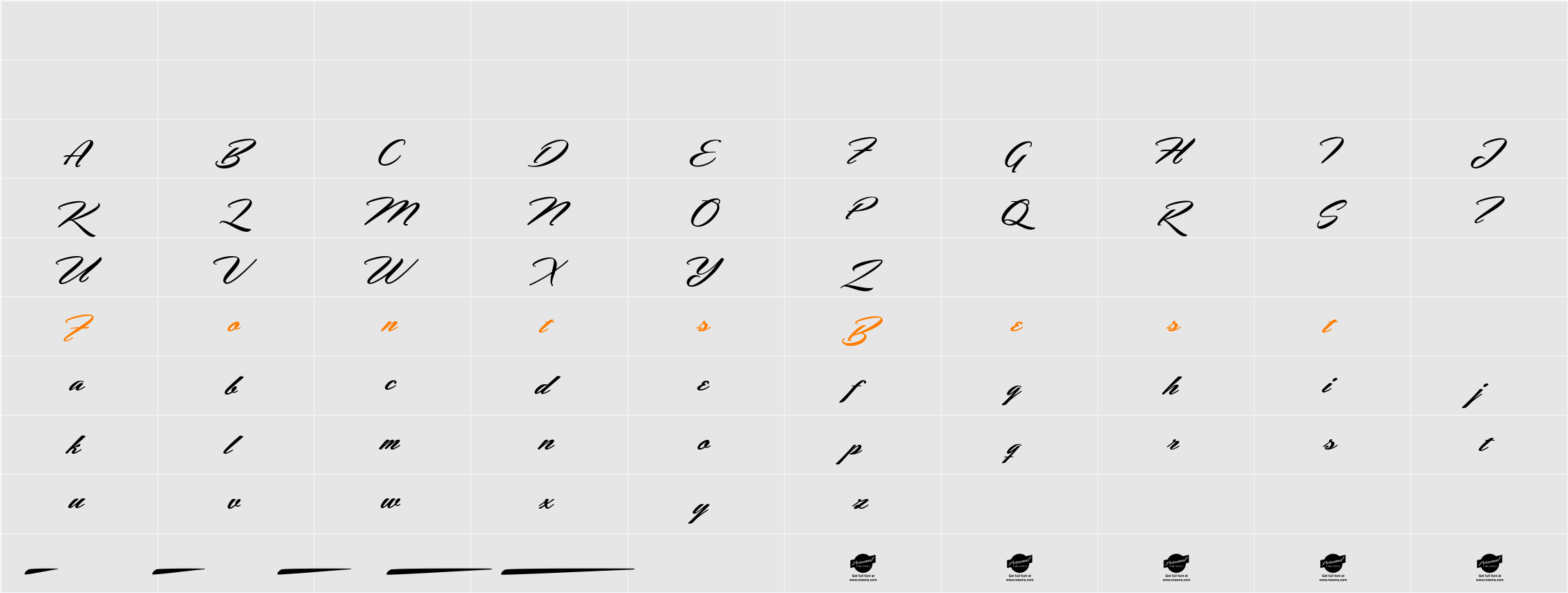 Hemmet Personal Use Only Character Map