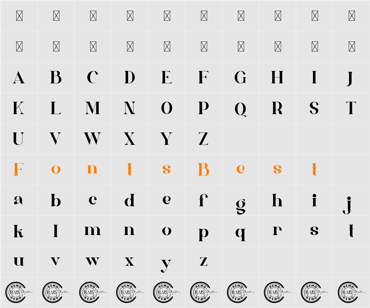 Andre Martin Demo Character Map