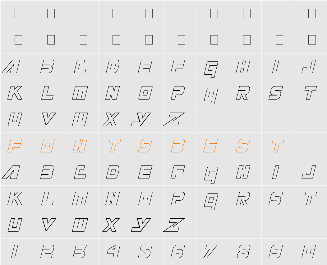 Masterforce Character Map