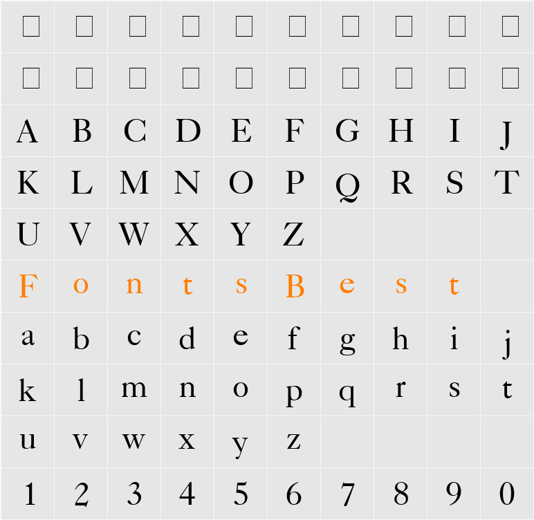 Caslon 540 Character Map