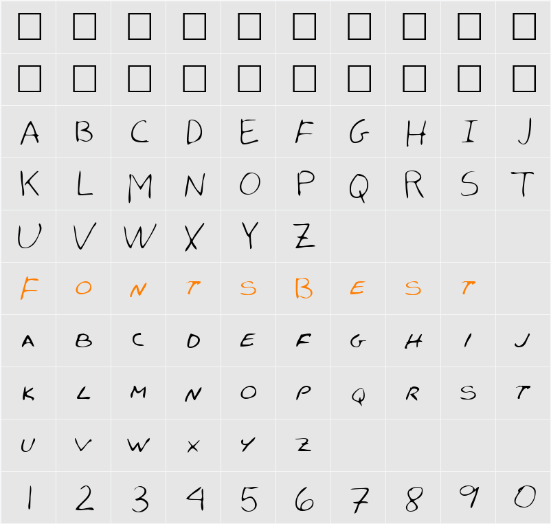 ChasesHand Character Map