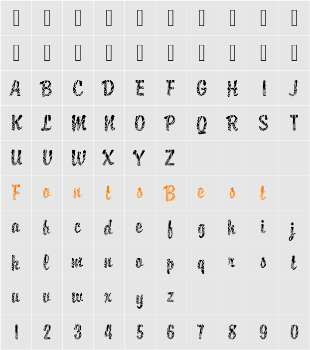 DTCBrodyM35 Character Map