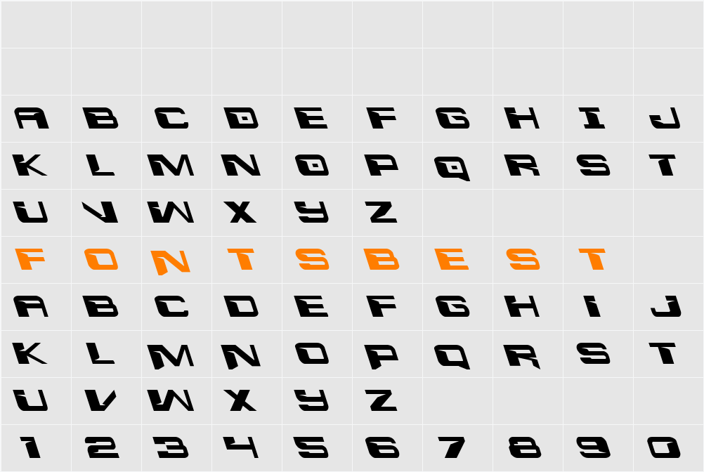 Interdiction Leftalic Character Map