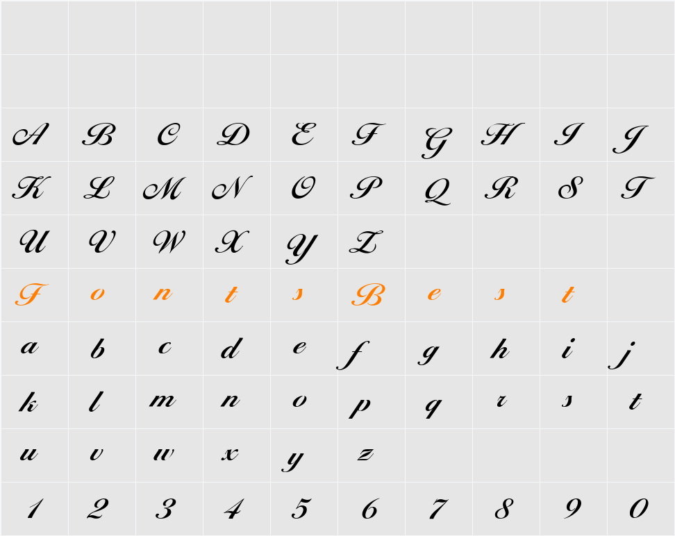 BallantinesScriptEF Character Map